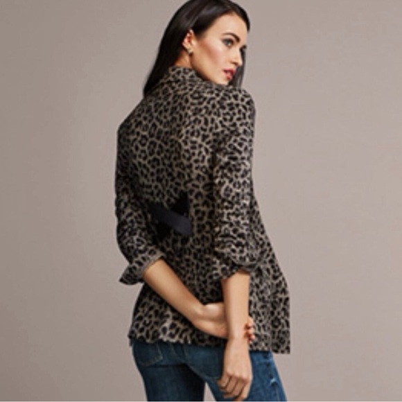 CAbi jungle grey and black leopard print blazer & pants set size 4 - Picture 3 of 12